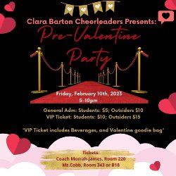 CBHS Cheerleaders invitation to the pre Valentine party